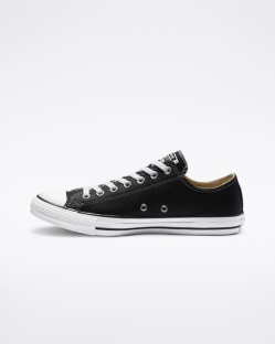 Converse Chuck Taylor All Star Leather Női Rövidszárú Fekete | YVTGUEI-HU